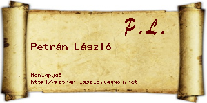 Petrán László névjegykártya