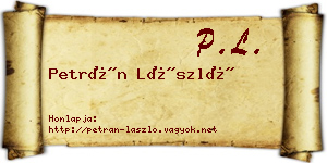 Petrán László névjegykártya